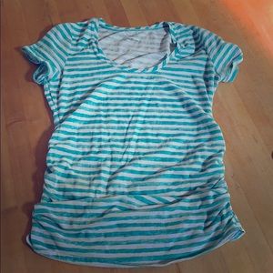 Blue Striped Maternity Top